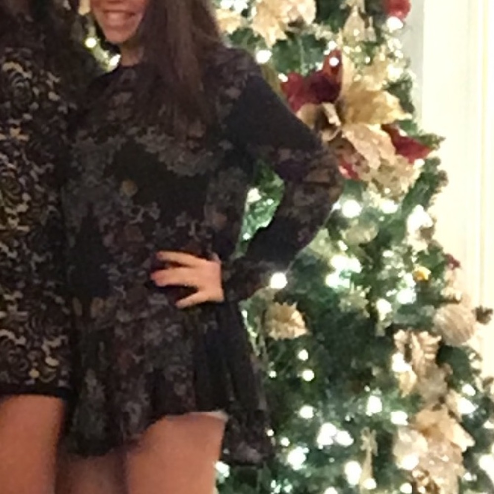 Free People Black Formal Mini Dress/ Large Shirt